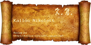 Kallós Nikolett névjegykártya